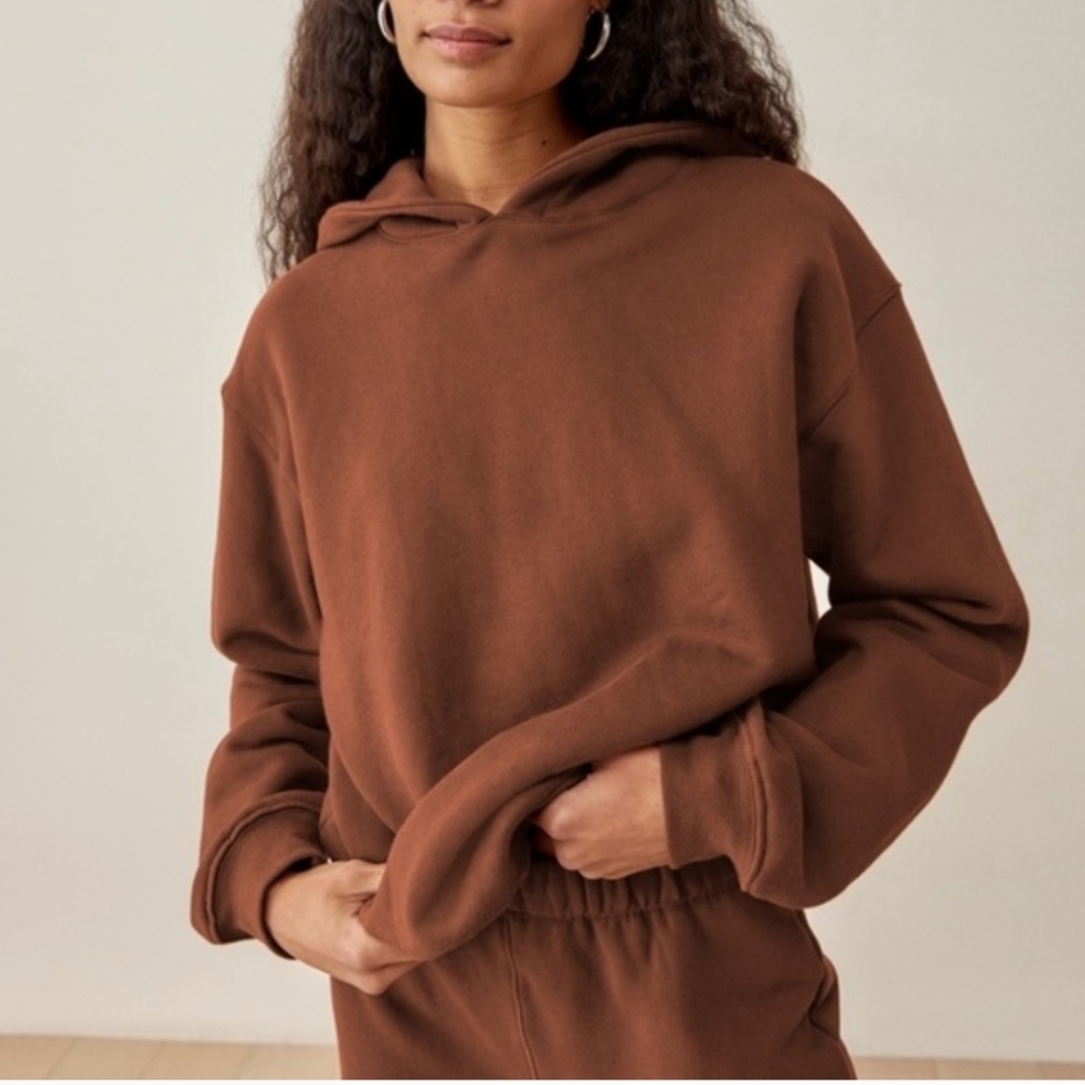Reformation Hoodie Women S Brown Organic Cotton Pullover Sweatshirt Classic